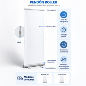 Pendón roller personalizado con estructura enrollable
